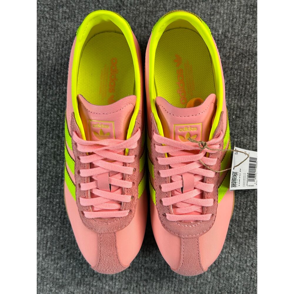 Adidas Tokyo W Pink Neon Green Gum Sneakers Women's Size 6 - Picture 3 of 12